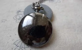 1 PC Black Polish Pocket Watch Necklace A7143
