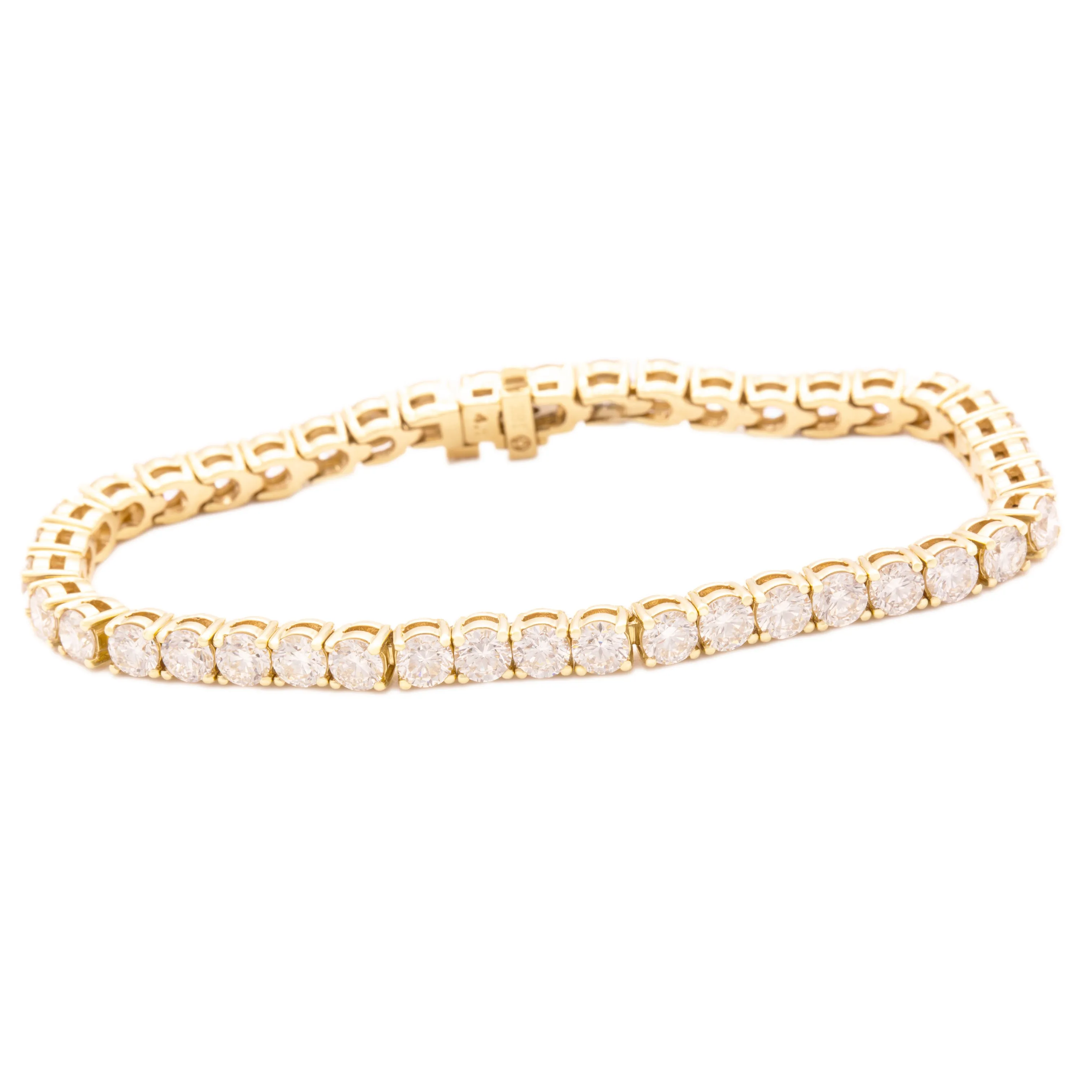 10.11ct 18k Yellow Gold Diamond Bracelet