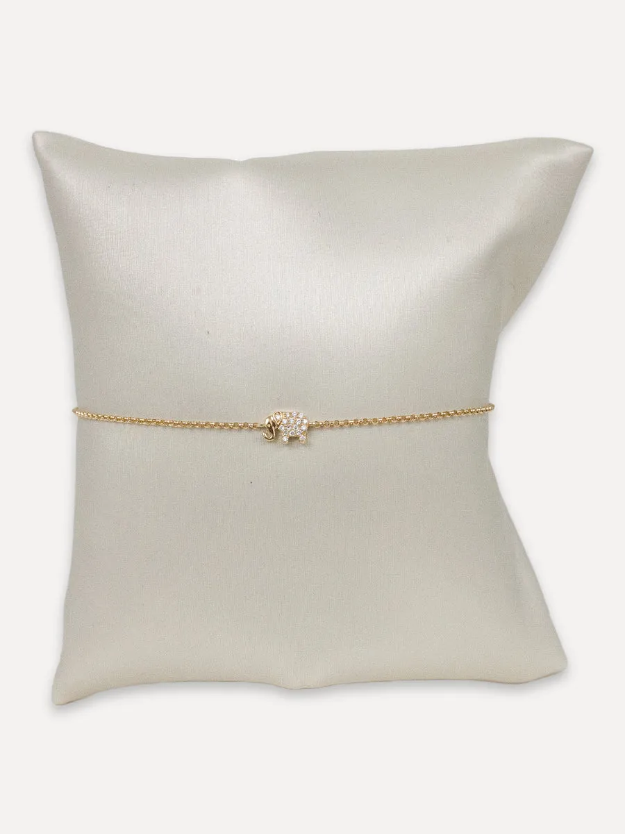 14K Diamond Elephant Bracelet