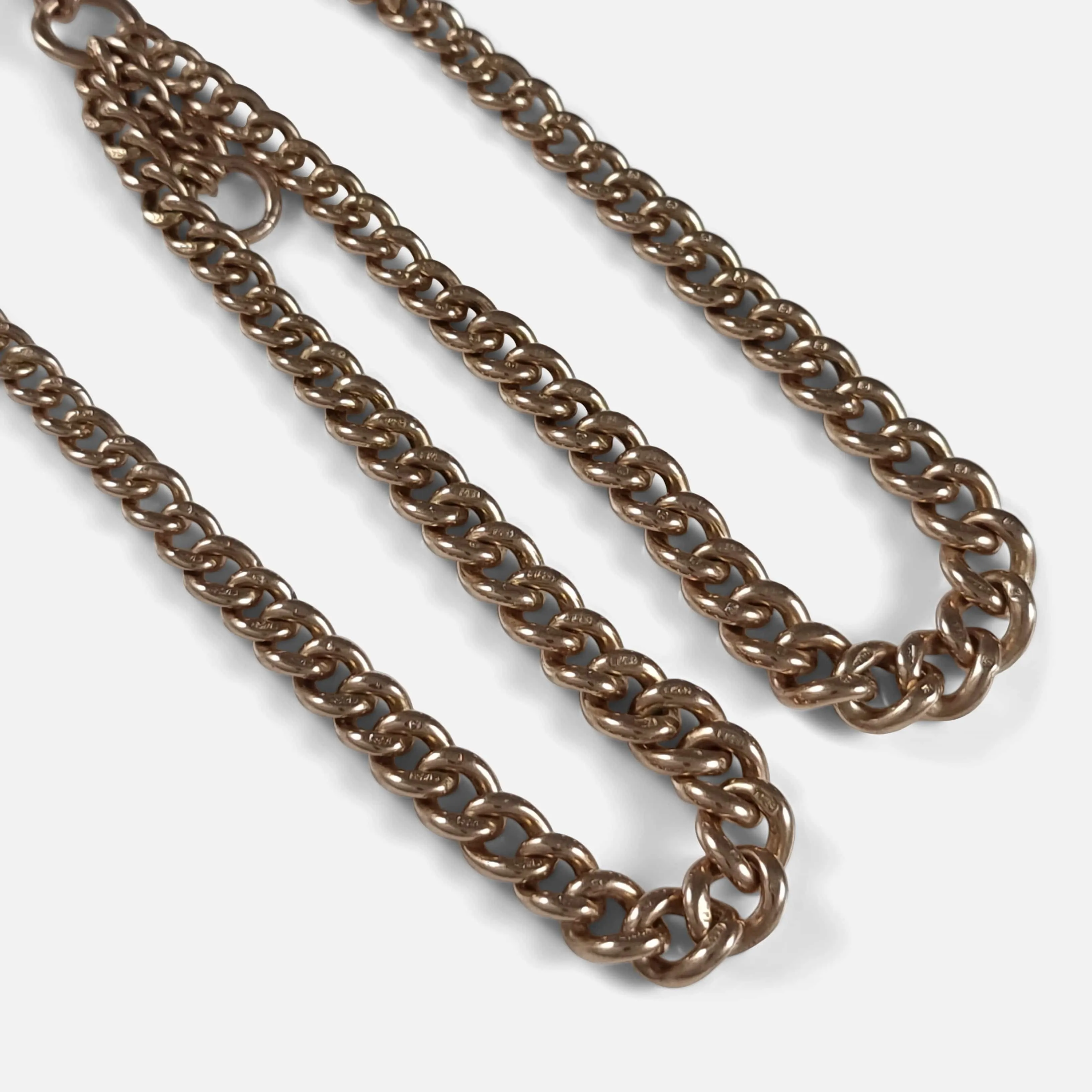 9ct Yellow Gold Double Albert Watch Chain - 1920 - 37.2 grams