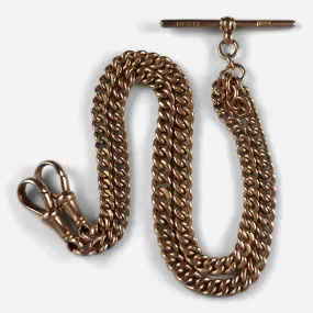 9ct Yellow Gold Double Albert Watch Chain, 23.6 grams