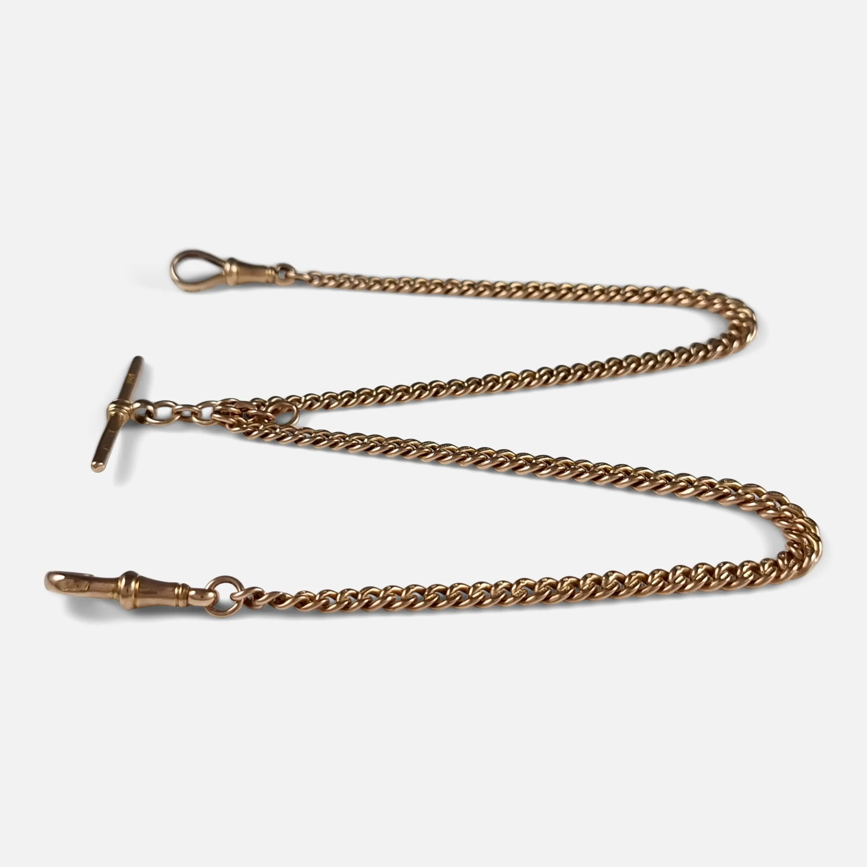 9ct Yellow Gold Double Albert Watch Chain, 23.6 grams