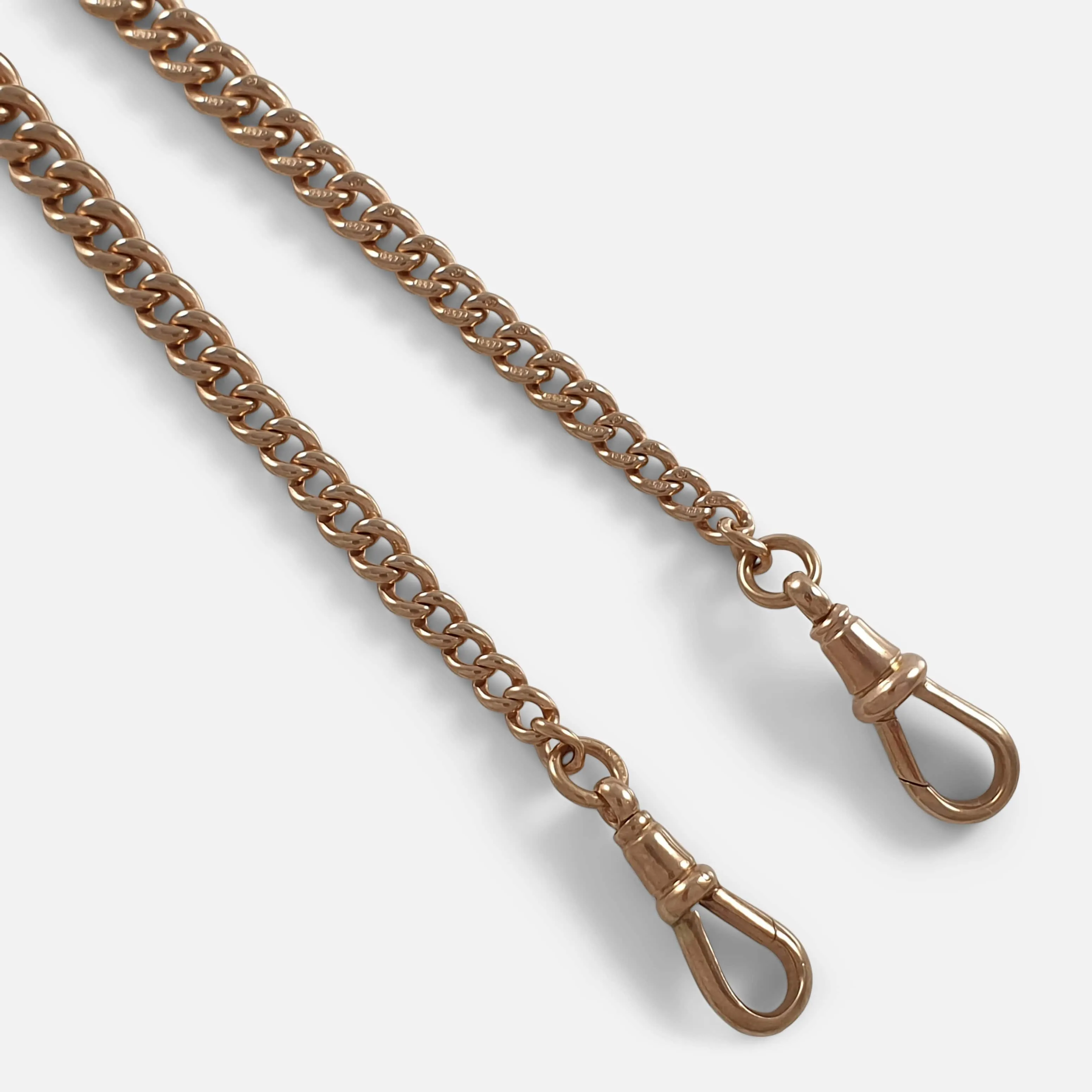 9ct Yellow Gold Double Albert Watch Chain, 35.8 grams