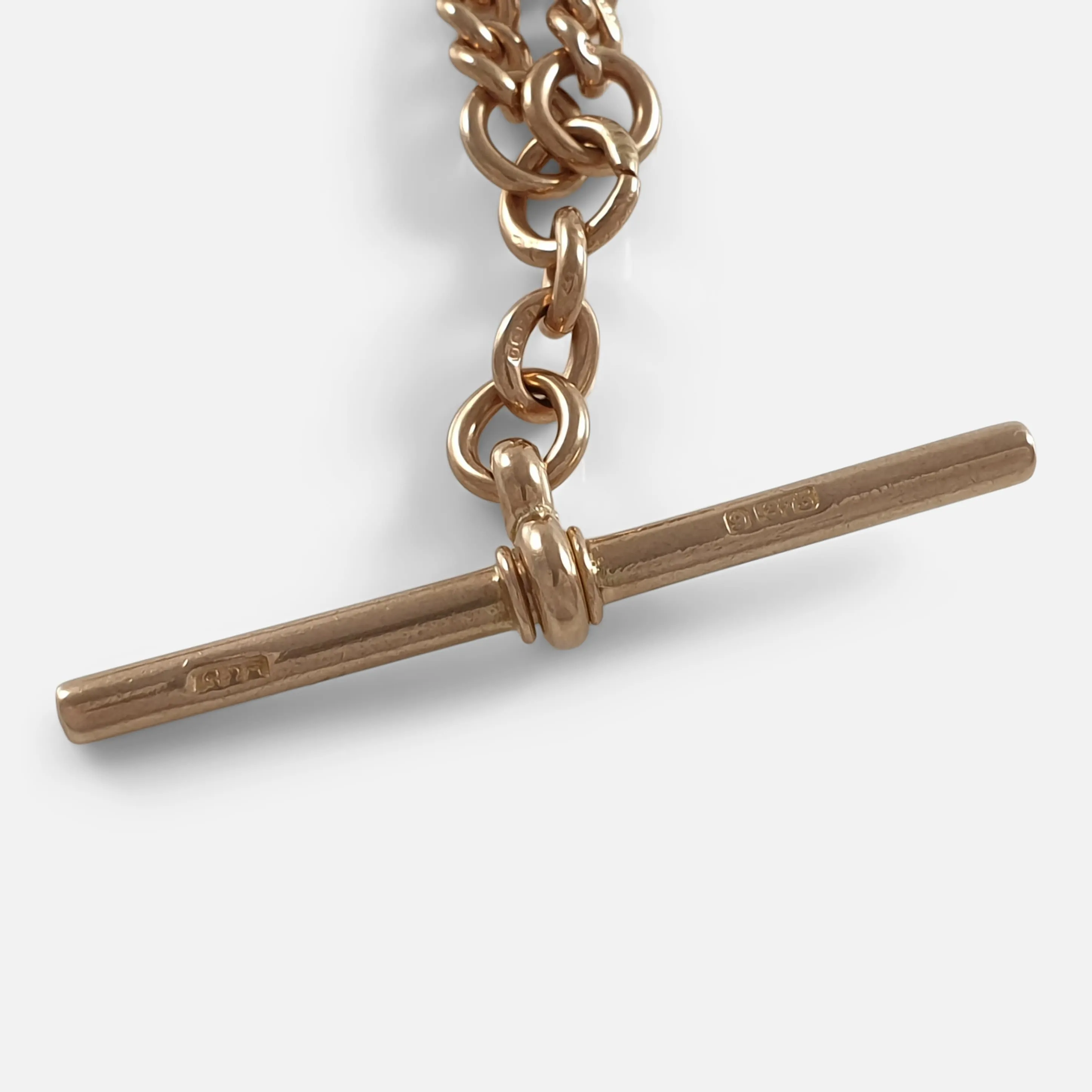 9ct Yellow Gold Double Albert Watch Chain, 35.8 grams