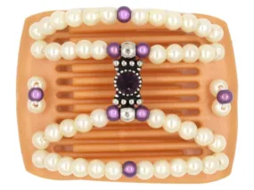 African Butterfly LadyBug Hair Comb - Blonde Pearl 34