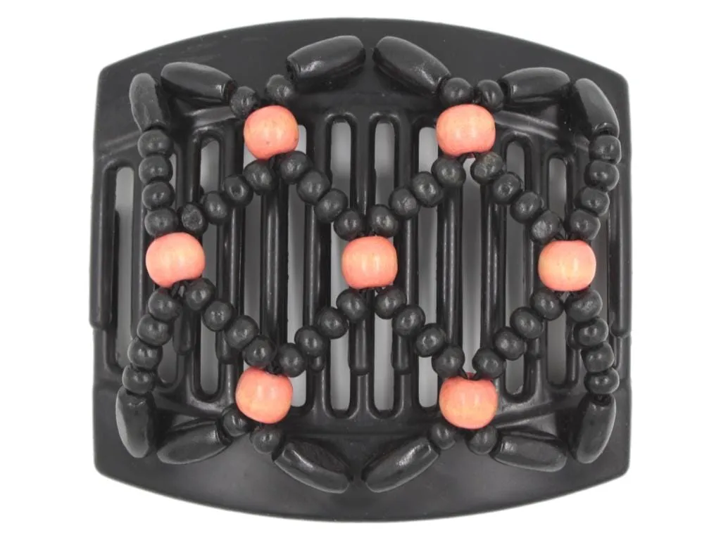 African Butterfly Thick Hair Comb - Ndebele Black 126