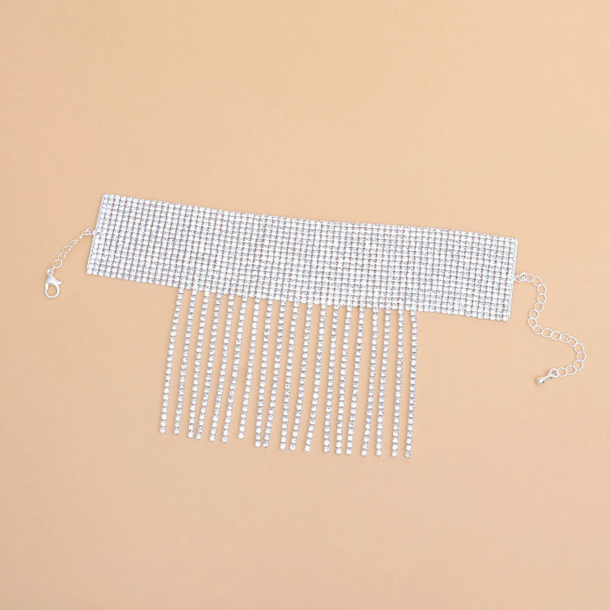 Anklet Silver Rhinestone 16 Line Fringe for Women