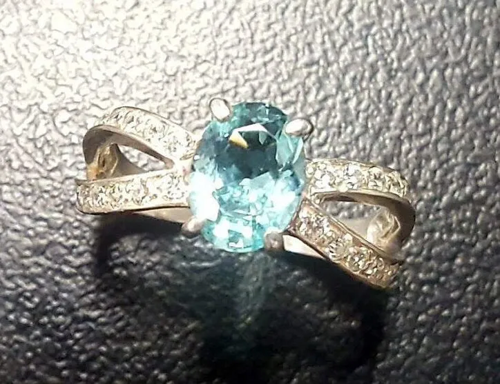 Aquamarine Ring - Blue Engagement Ring - Classy Vintage Ring
