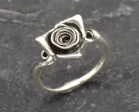 Artistic Flower Ring - Silver Rose Ring - Silver Flower Ring