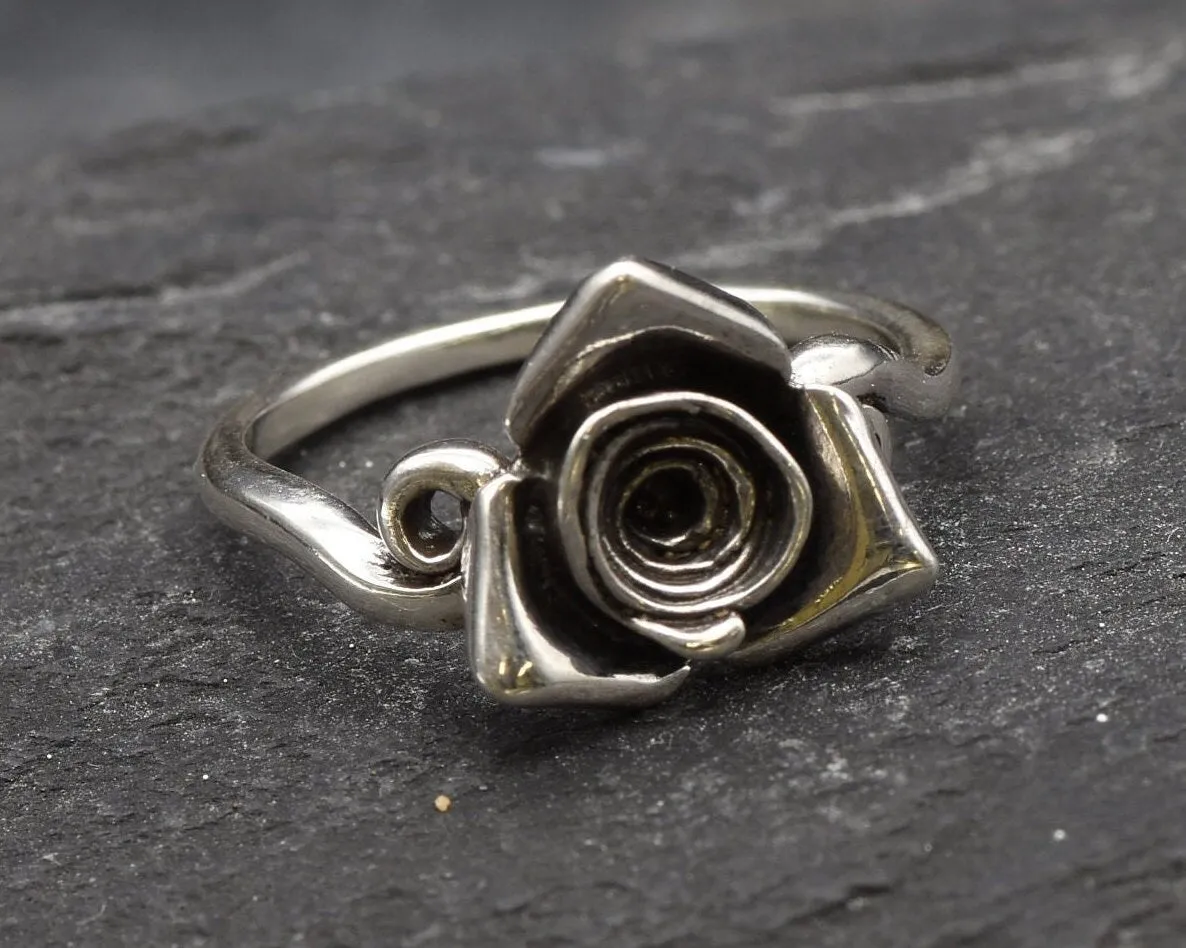 Artistic Flower Ring - Silver Rose Ring - Silver Flower Ring