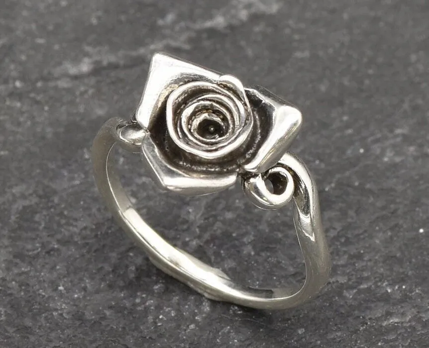 Artistic Flower Ring - Silver Rose Ring - Silver Flower Ring