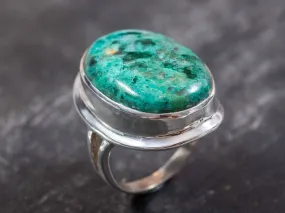 Chrysocolla Ring - Blue Statement Ring - Large Chrysocolla Ring