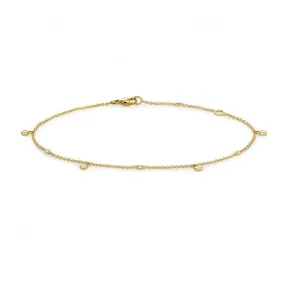 Diamond Jewellery 9ct Gold Bracelet with 0.08 Carat Diamonds BD041