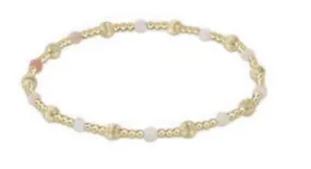 E Newton Dignity Sincerity Pattern 4mm Bead Bracelet Pink Opal