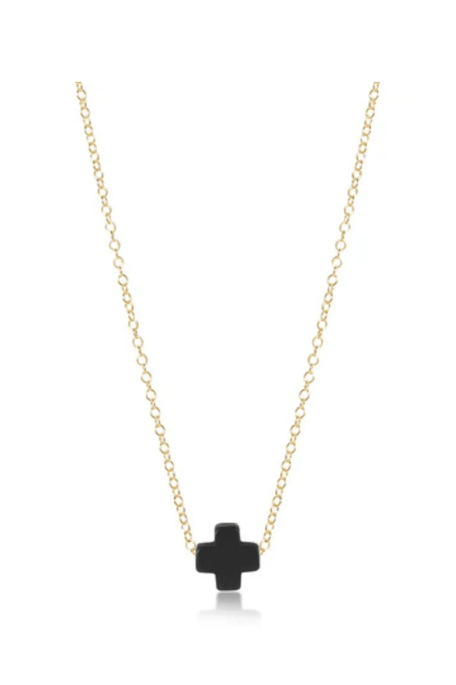 Enewton 16" Necklace Gold- Signature Small Cross Onyx