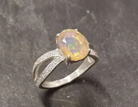 Fire Opal Ring - October Birthstone Ring - Opal Vintage Ring