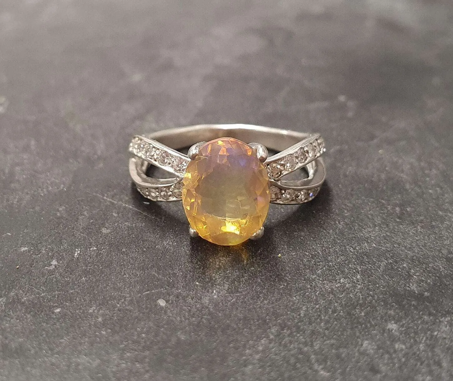 Fire Opal Ring - October Birthstone Ring - Opal Vintage Ring