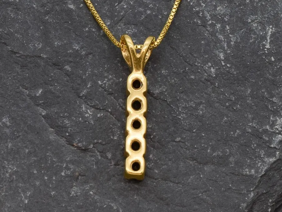 Genuine Onyx Pendant - Gold Black Necklace - Dainty Black Pendant
