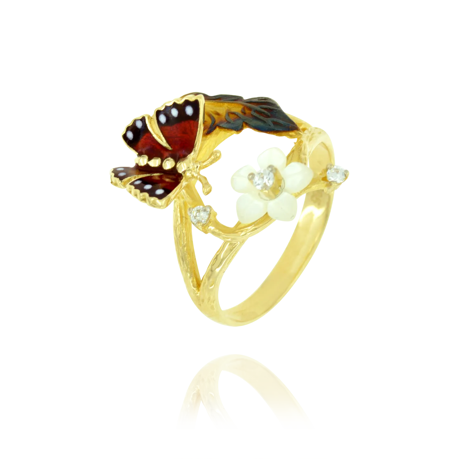 Glowing Blossom and Butterfly Ring