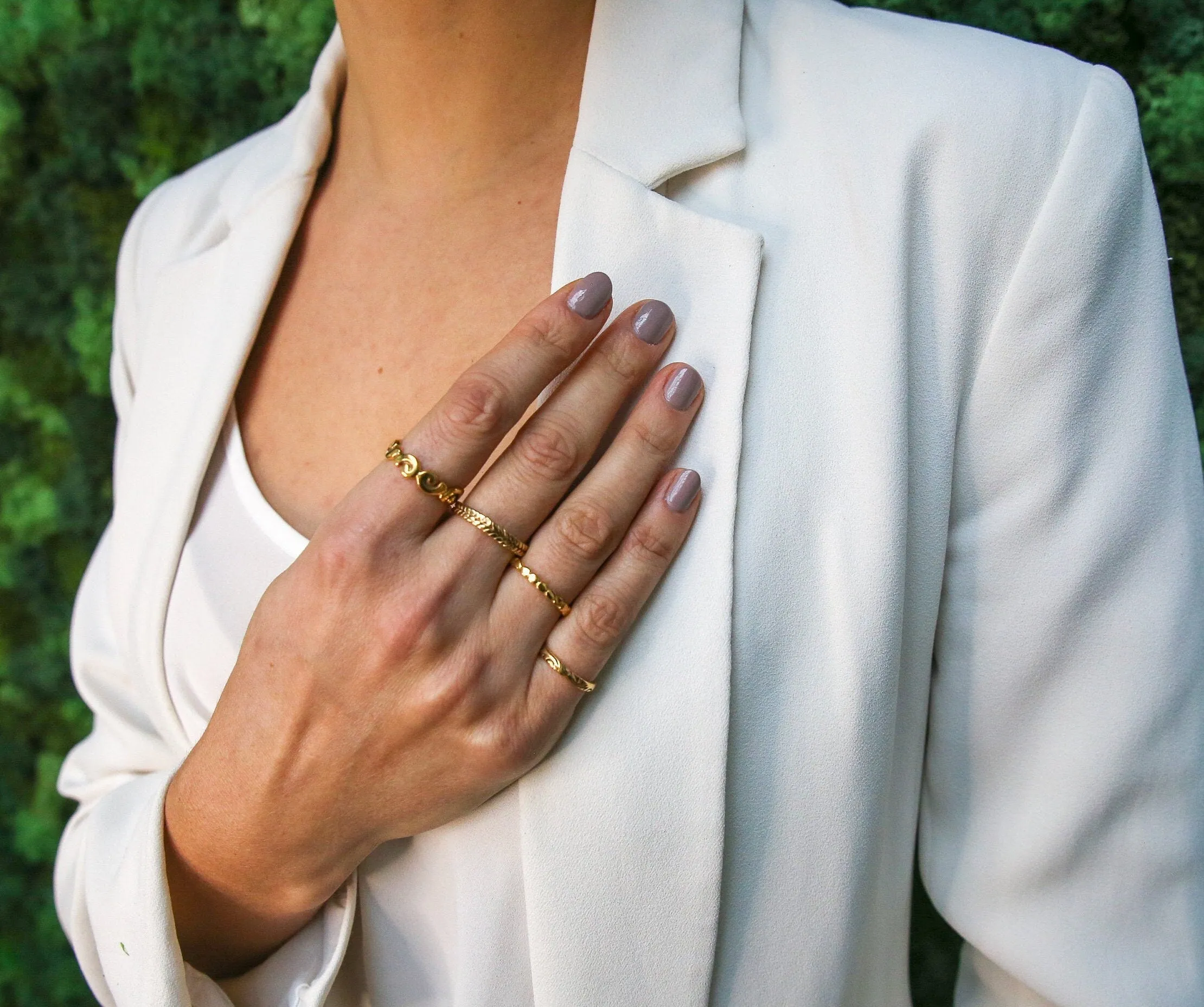 Gold Spiral Ring - Gold Wavy Ring, Gold Artistic Ring
