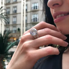 Large Diamond Ring - Sparkly Statement Ring - Split Shank Ring