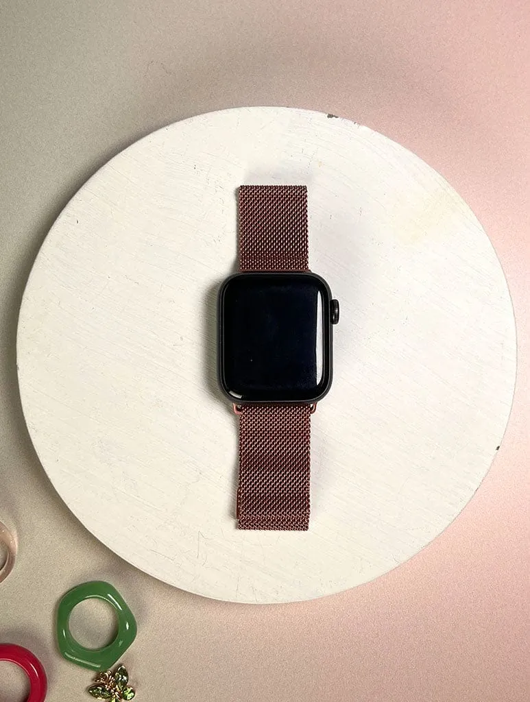 Magnetic Chain Apple Watch Strap - Rose Gold