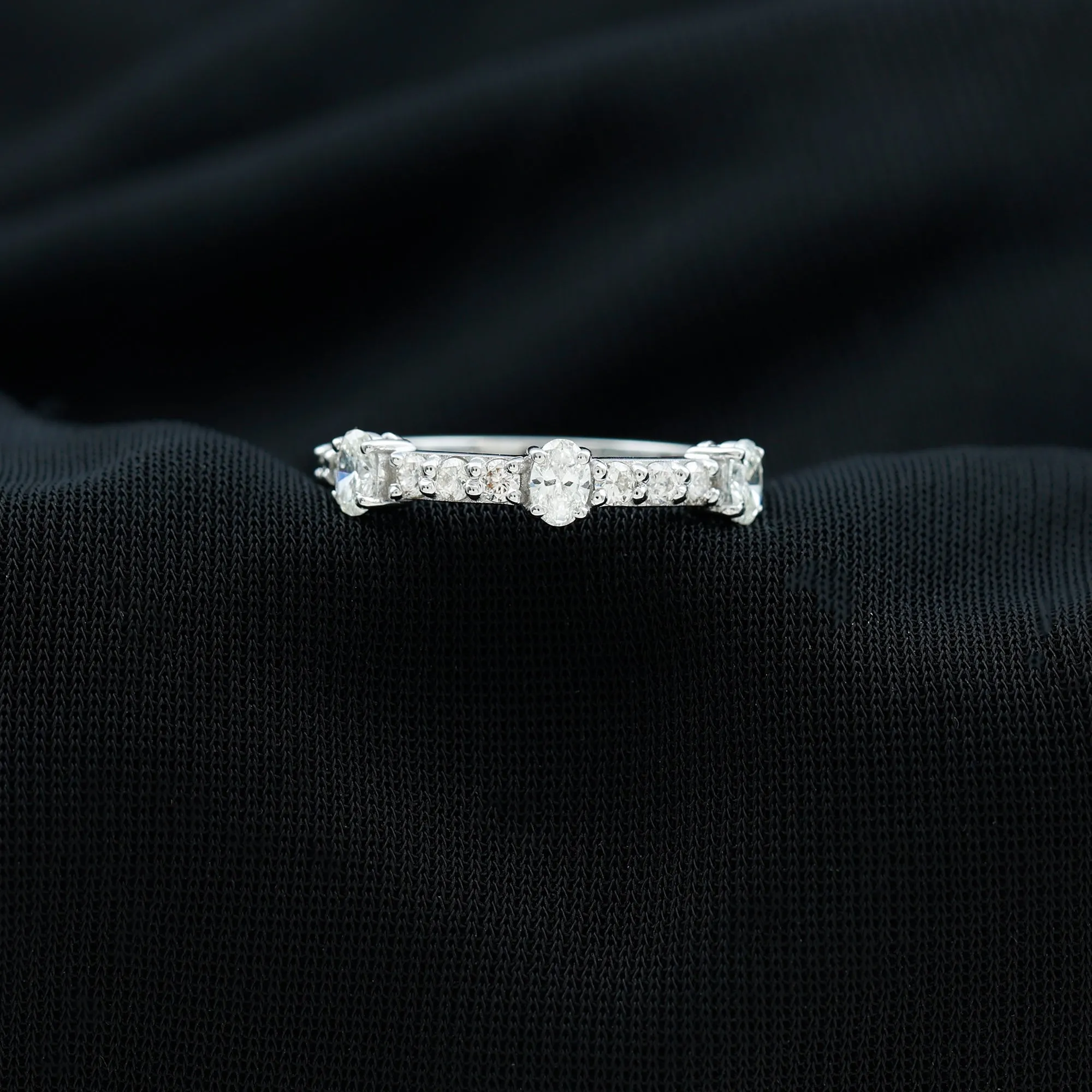 Natural Diamond Half Eternity Band Ring