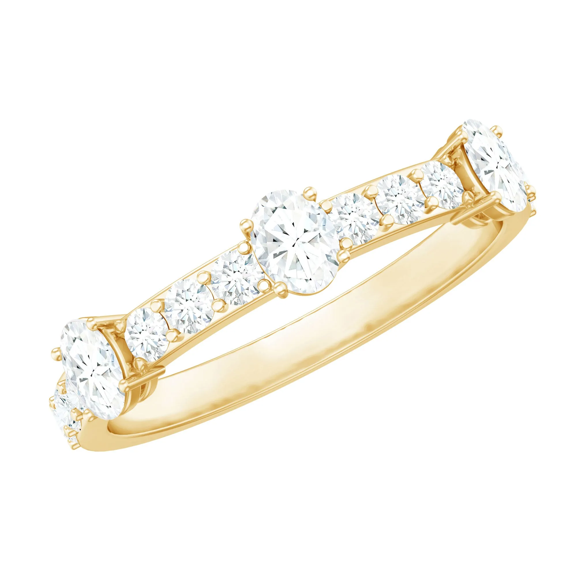 Natural Diamond Half Eternity Band Ring