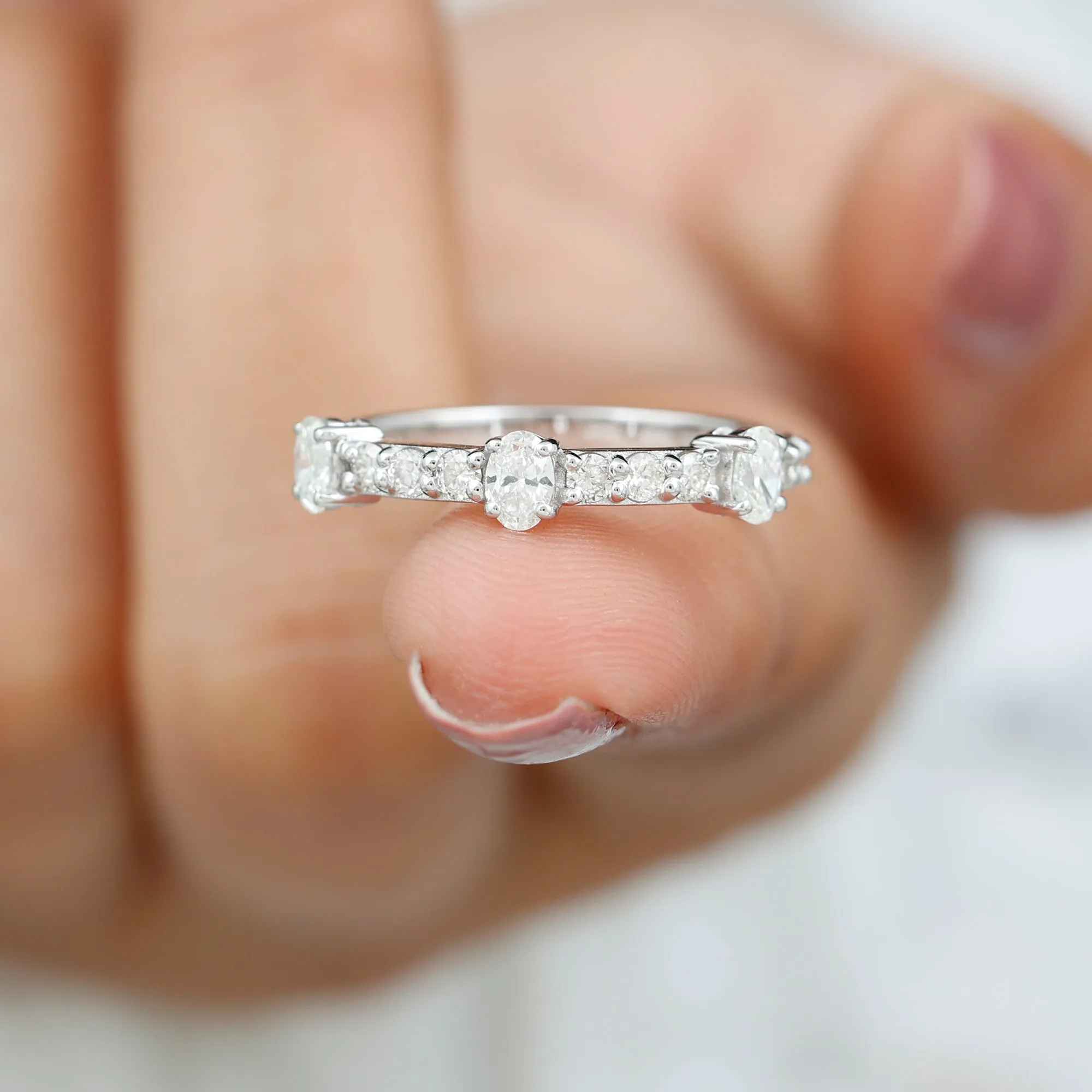 Natural Diamond Half Eternity Band Ring