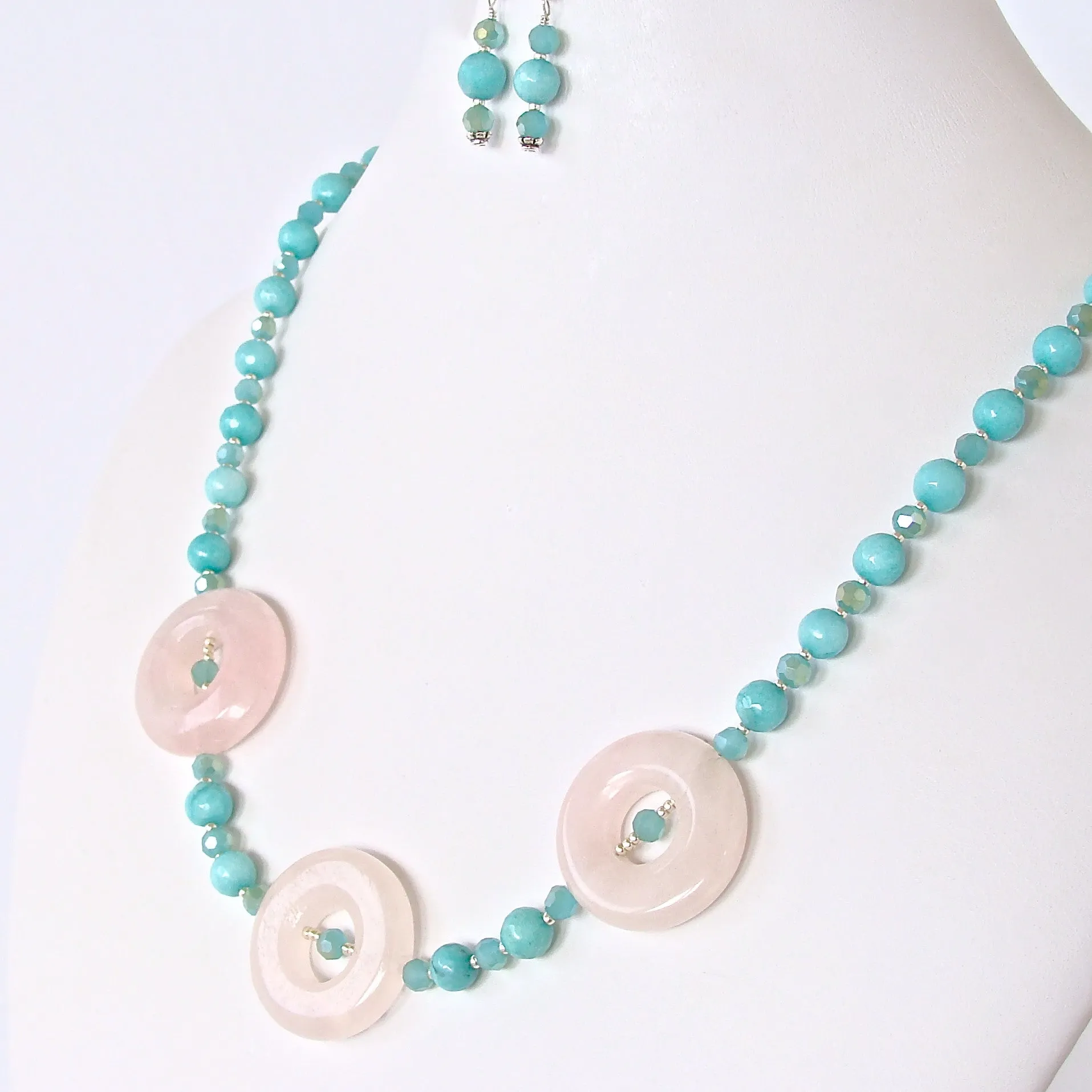 Posey: Pink and Blue Necklace Set