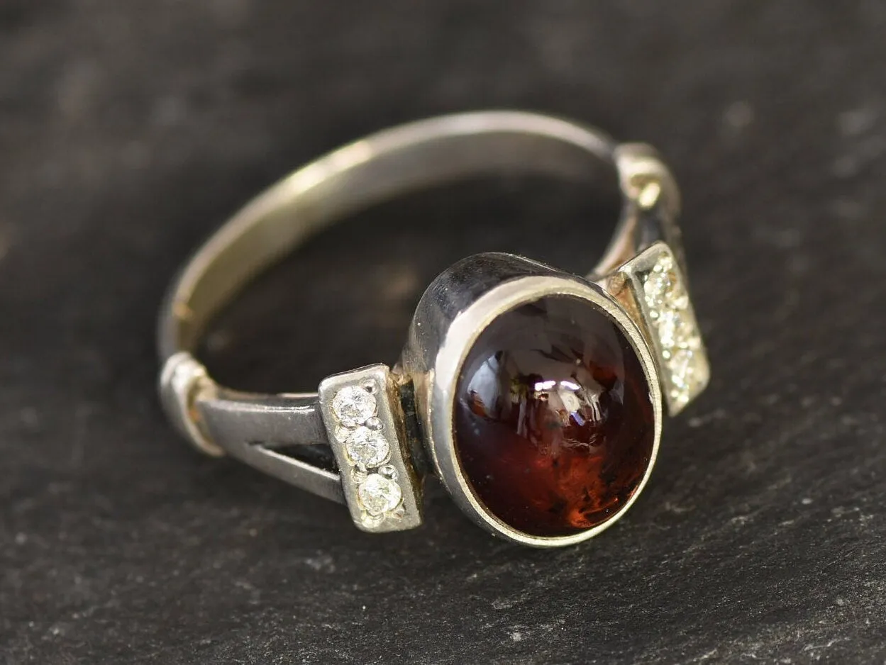 Red Garnet Ring - Natural Garnet Ring, January Birthstone Ring