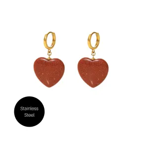 Red Heart Charm Earrings