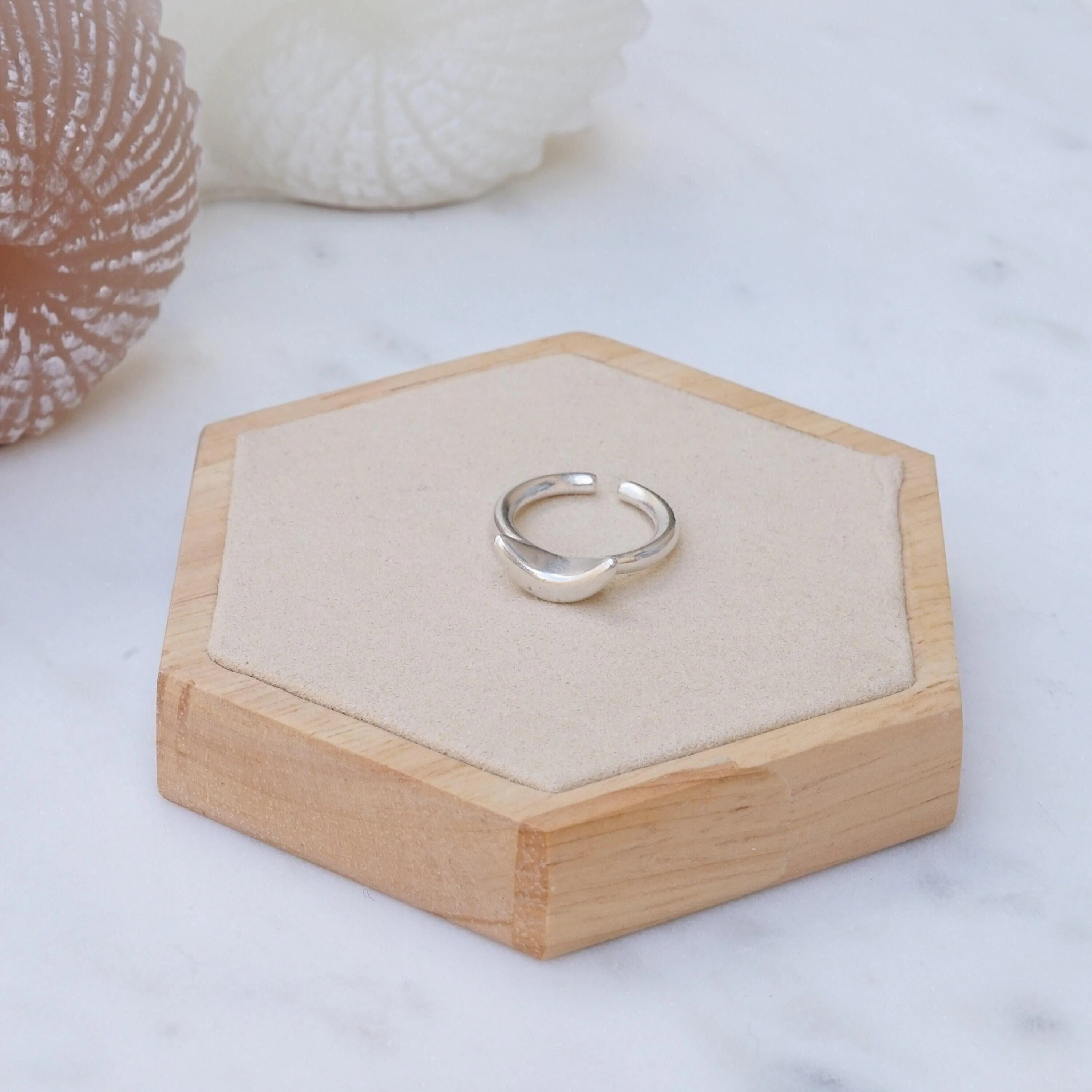 Silver Disc Boomerang Oval African Style Signet Ring