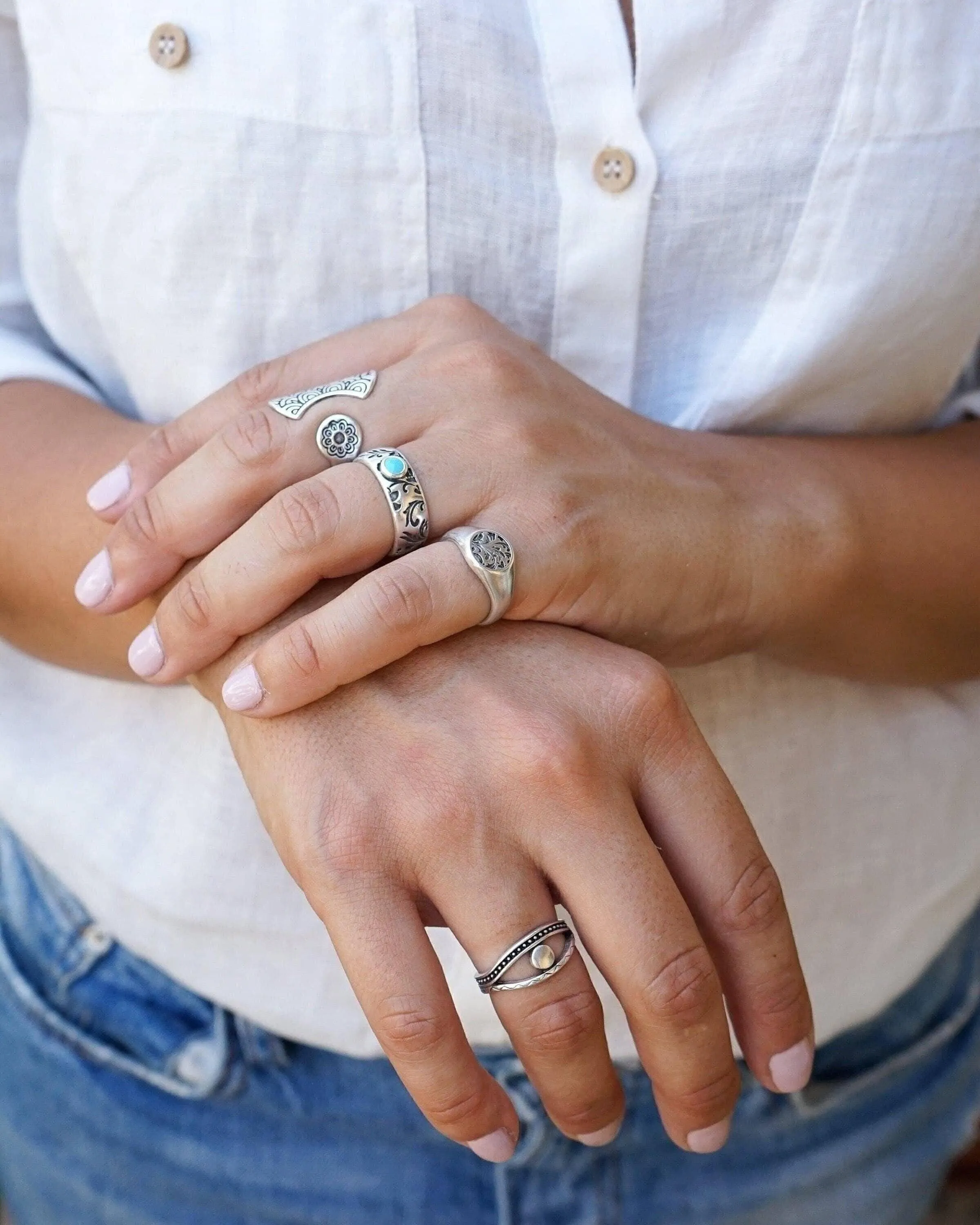 Silver Evil Eye Ring