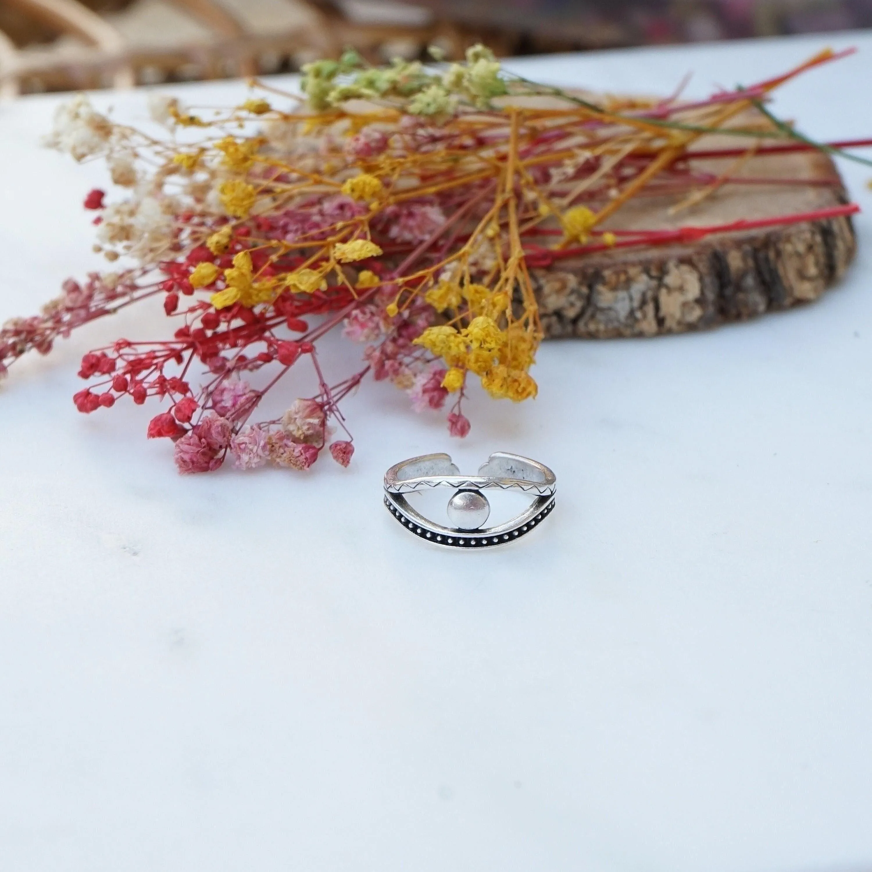 Silver Evil Eye Ring