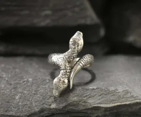 Silver Snake Ring - Long Snake Ring - Silver Serpent Ring