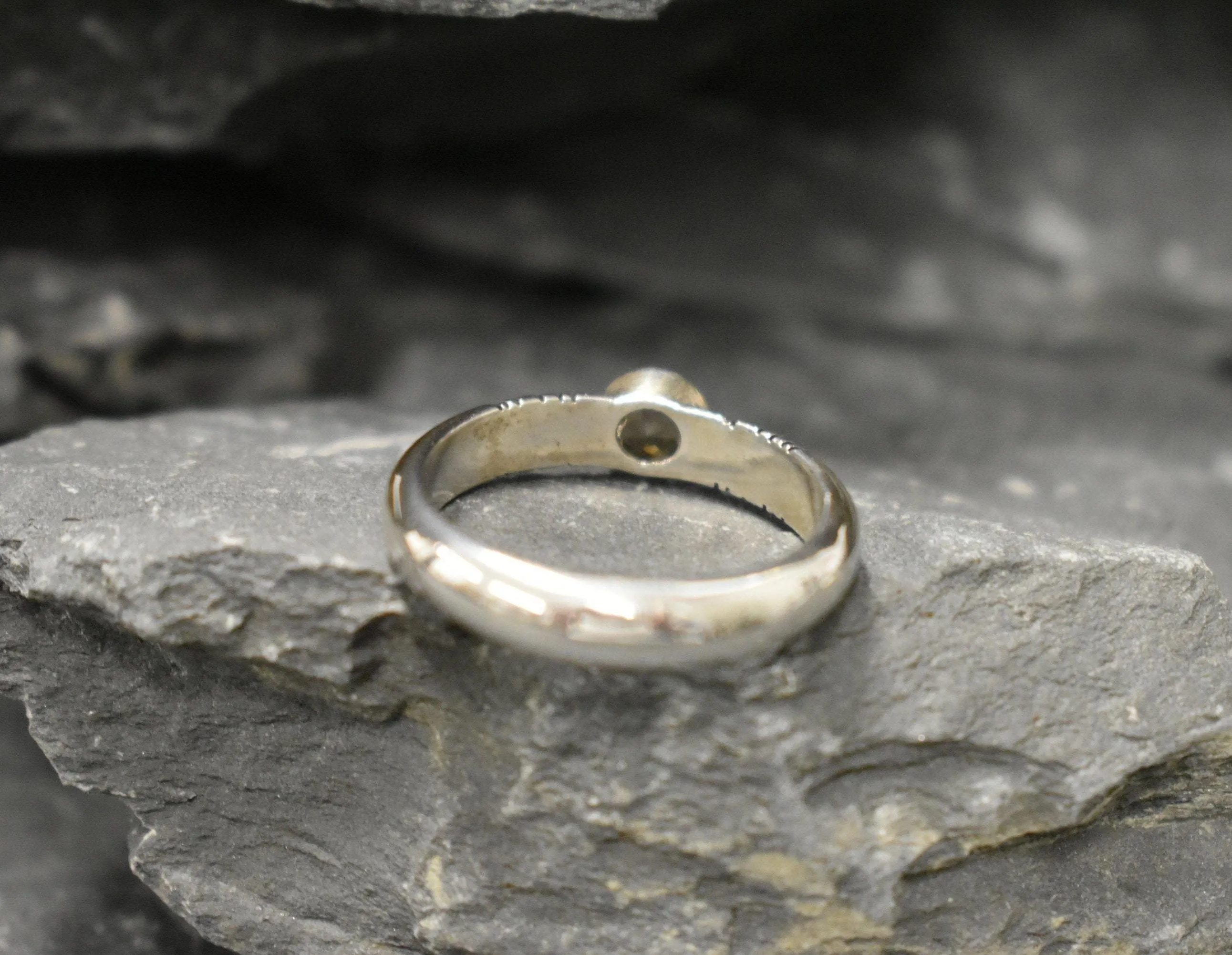 Smoky Topaz Ring - Brown Diamond Ring - Tribal Boho Ring