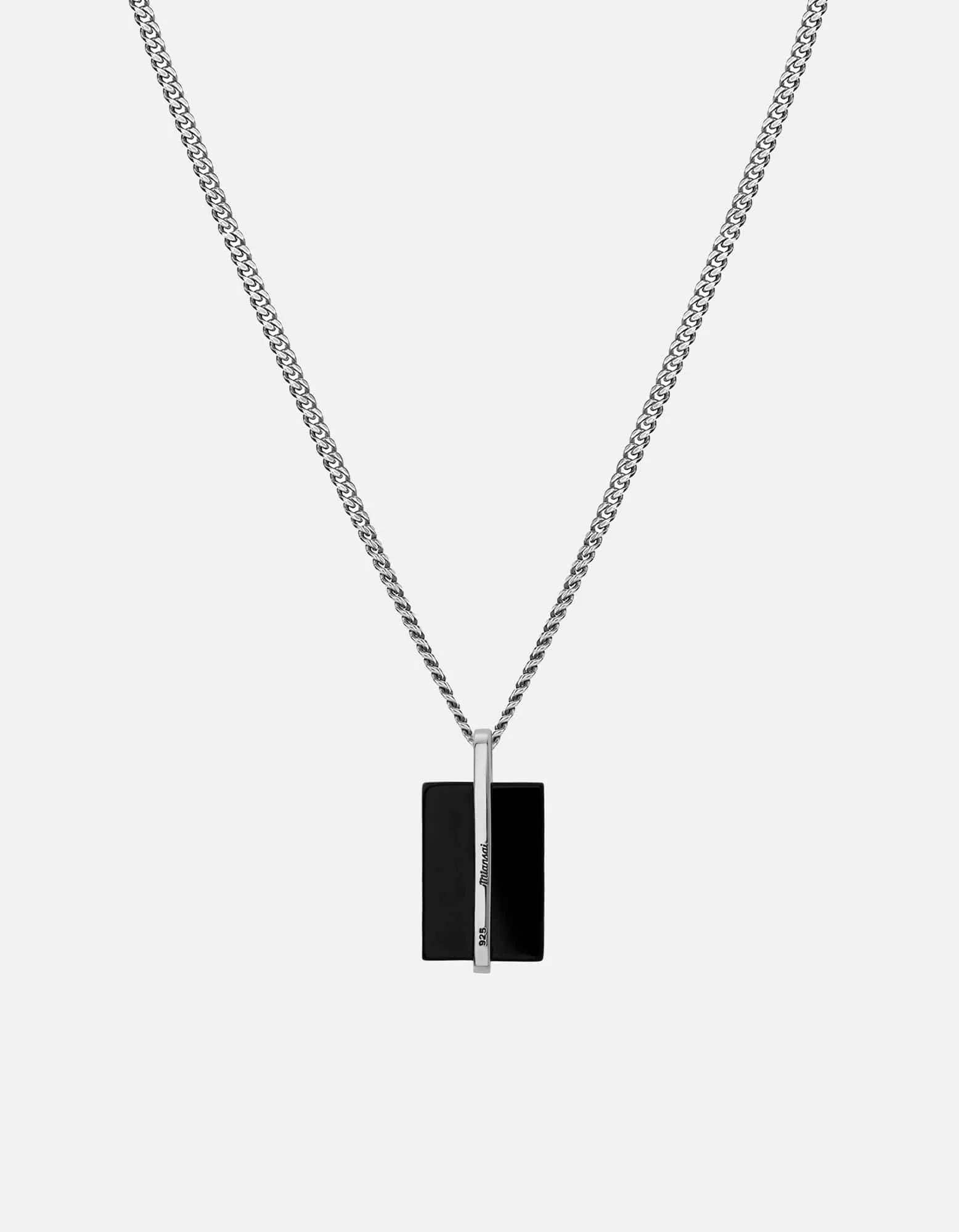 Sol Onyx Necklace, Sterling Silver