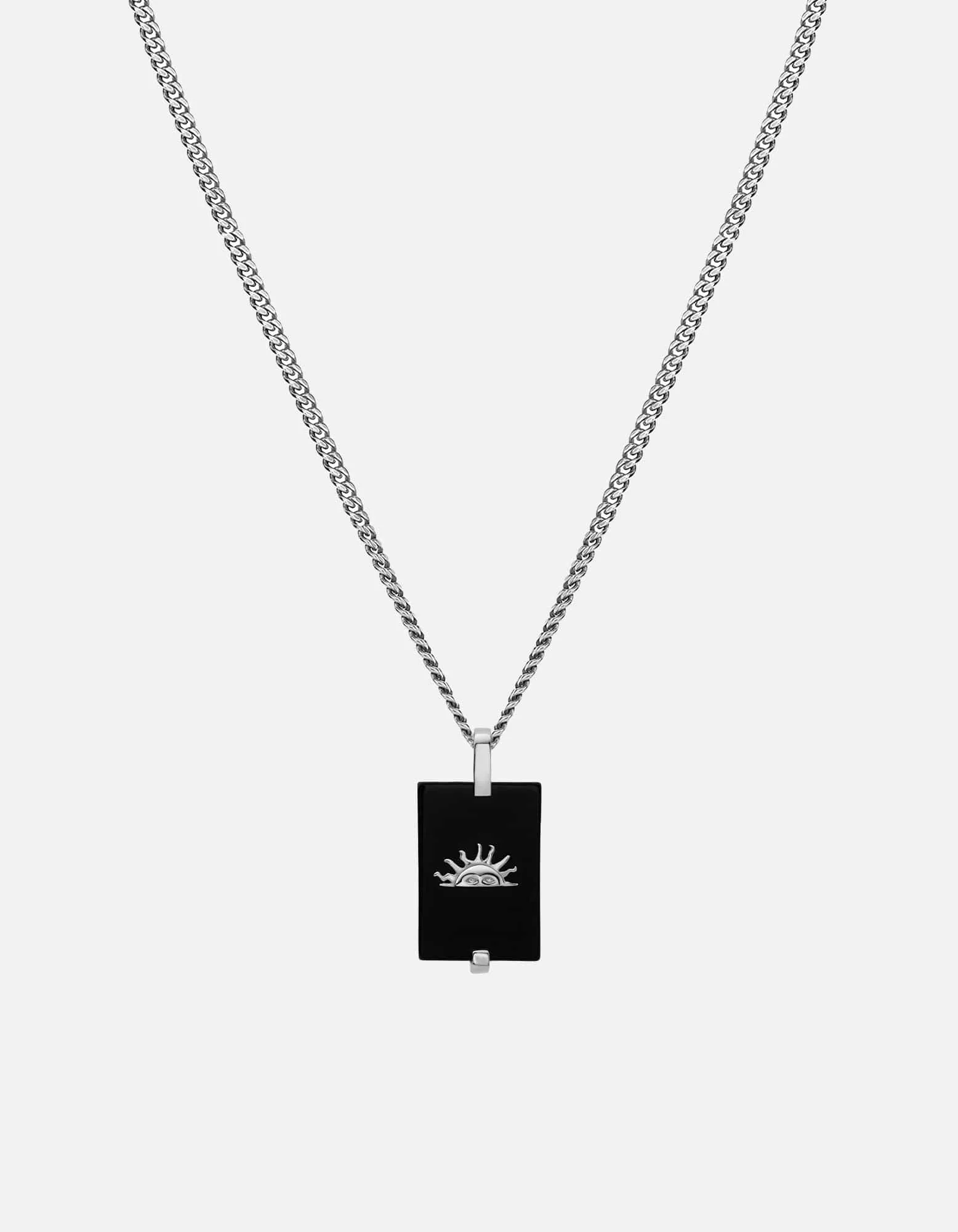 Sol Onyx Necklace, Sterling Silver