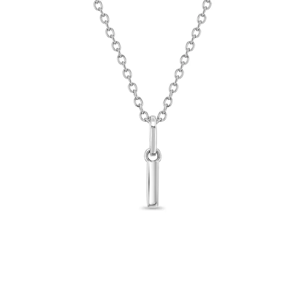 Tiny Initial Letter Kids / Teen Pendant/Necklace - Sterling Silver