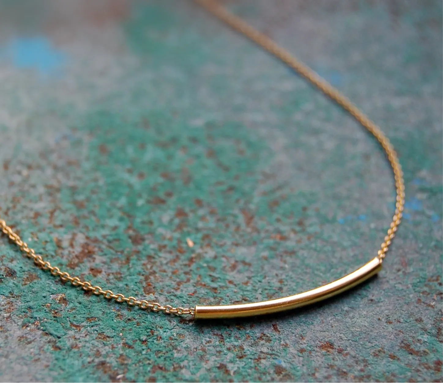 'tubular bar' necklace | 24k gold-plated