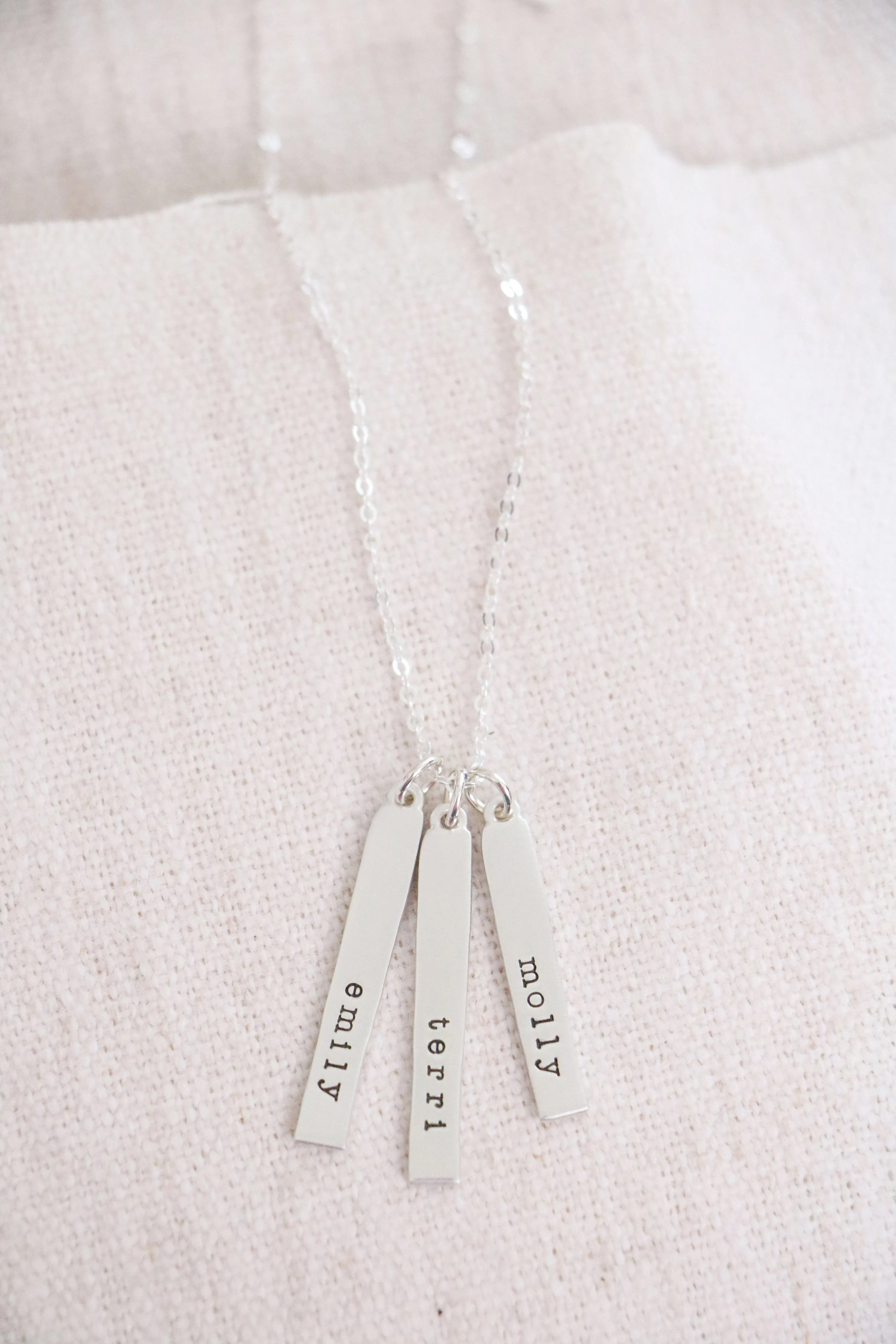 vertical bar necklace {with heart}